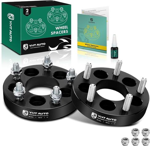 YHTAUTO 4PCS 5x100 to 5x114.3 Wheel Adapters 1 inch Fits Sebring, Camry, Corolla, Prius, Matrix, Cavalier, tC, xD, 5x100 to 5x4.5 5 Lug Spacers w/ 12x1.5 & 12.9 Grade Studs, 64.1mm Hub Bore in Saudi Arabia