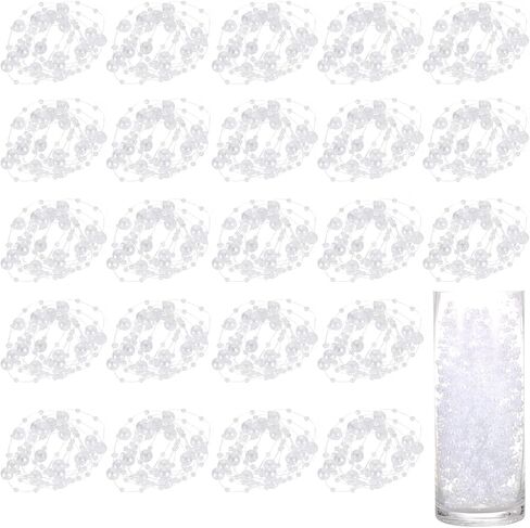 uxcell 30pcs Artificial Pearl String for Floating Candle, 4.4 ft Floating Faux Beads Pearl for Centerpiece Vases Filler Wedding Christmas Party Garland Decoration (Orange) in Saudi Arabia