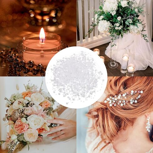 uxcell 30pcs Artificial Pearl String for Floating Candle, 4.4 ft Floating Faux Beads Pearl for Centerpiece Vases Filler Wedding Christmas Party Garland Decoration (Orange) in Saudi Arabia