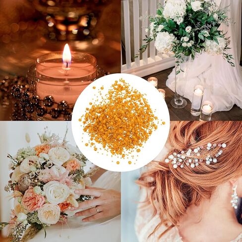 uxcell 30pcs Artificial Pearl String for Floating Candle, 4.4 ft Floating Faux Beads Pearl for Centerpiece Vases Filler Wedding Christmas Party Garland Decoration (Orange) in Saudi Arabia