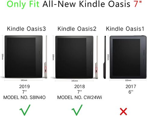 حافظة Young me Kindle Oasis (الجيل التاسع، إصدار 2017) - حافظة حماية من جل TPU تناسب نحيف لقارئ Kindle Oasis الإلكتروني الجديد كليًا مقاس 7 بوصات (أسود) in Kuwait