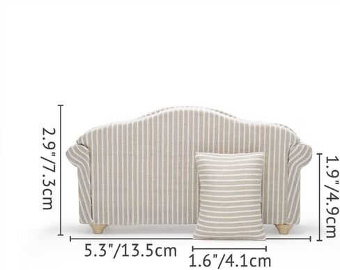 Odoria 1/12 Miniature Couch Sofa Dollhouse Furniture Association ، Khaki in Kuwait