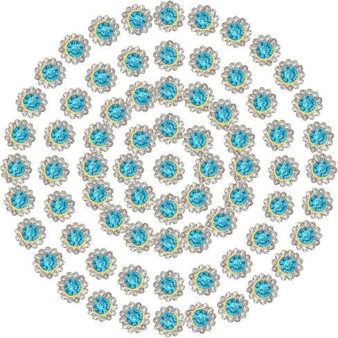 PATIKIL 100 Pcs Sew on Rhinestones Crystals 10mm 2 Layers Sewing Sunflower Flower Claw Rhinestones Crystals Glass Gems Metal Base for Wedding Dress Clothes Crafts Decoration, White in Saudi Arabia