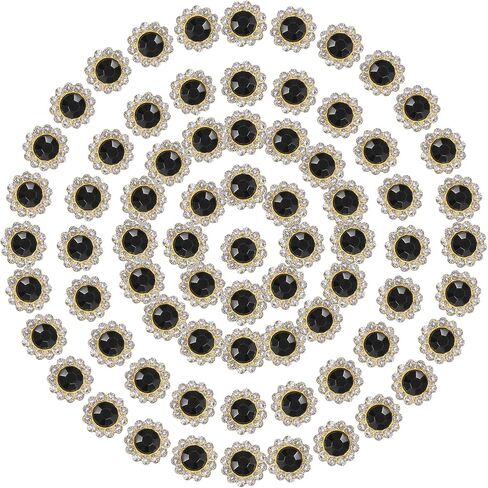 PATIKIL 100 Pcs Sew on Rhinestones Crystals 10mm 2 Layers Sewing Sunflower Flower Claw Rhinestones Crystals Glass Gems Metal Base for Wedding Dress Clothes Crafts Decoration, White in Saudi Arabia