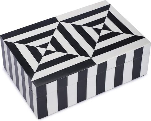 Black and White 3D illusion Box Collection Storage Organizer Decorative Multipurpose Keepsake Jewelry Gift Box (9x6x3 inches) in Saudi Arabia