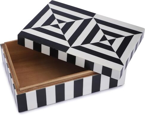 Black and White 3D illusion Box Collection Storage Organizer Decorative Multipurpose Keepsake Jewelry Gift Box (9x6x3 inches) in Saudi Arabia