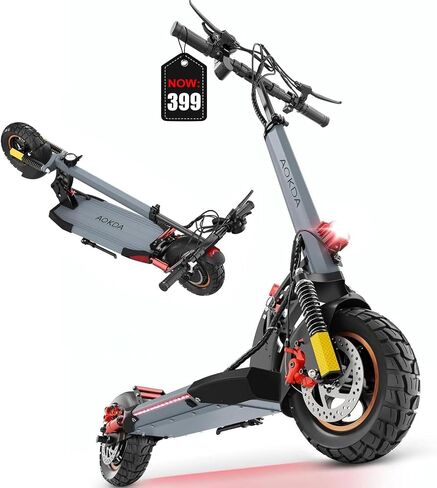 Electric Scooter Adults, 800W Motor & 28 MPH Portable Folding Commuting Eletric Scooter, Up to 22 Miles Range, 10" Off Road Tires e Scooter, Dual Brake & Dual Suspension Scooter for Adult E-Scooter in Saudi Arabia