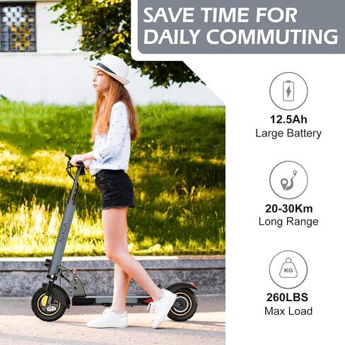 Electric Scooter Adults, 800W Motor & 28 MPH Portable Folding Commuting Eletric Scooter, Up to 22 Miles Range, 10" Off Road Tires e Scooter, Dual Brake & Dual Suspension Scooter for Adult E-Scooter in Saudi Arabia