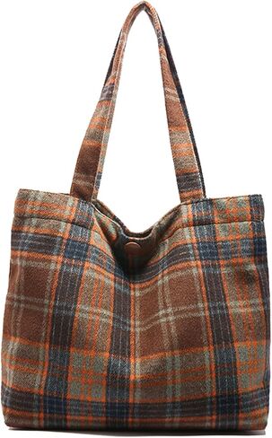 Tartan Hobo Bag Casual Shoulder Bag Plaid Laptop Bag Tote Bag Stachel Bag Travel Daypacks in Kuwait