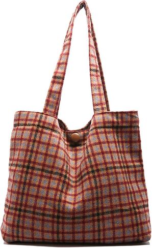 Tartan Hobo Bag Casual Shoulder Bag Plaid Laptop Bag Tote Bag Stachel Bag Travel Daypacks in Kuwait