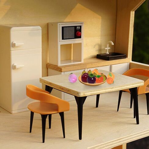 3Pcs Mini Fruit Shape Resin Silicone Molds Set 3D Simulation Cute Peach Cherry Grape Orange Pear Epoxy Casting Molds for DIY Resin Micro Landscape Dollhouse House Kitchen Display Decor in Saudi Arabia