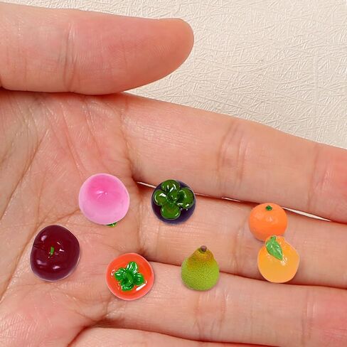 3Pcs Mini Fruit Shape Resin Silicone Molds Set 3D Simulation Cute Peach Cherry Grape Orange Pear Epoxy Casting Molds for DIY Resin Micro Landscape Dollhouse House Kitchen Display Decor in Saudi Arabia
