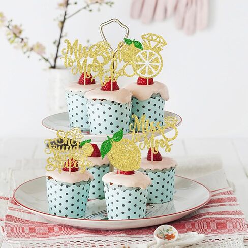 Rsstarxi 30 Pack Birde to Be Cupcake Toppers She Found Her Main Squeeze Cupcake Picks for Miss to Mrs Theme Bridal Shower Wedding Engagement Party Cake Decorations Supplies in Saudi Arabia