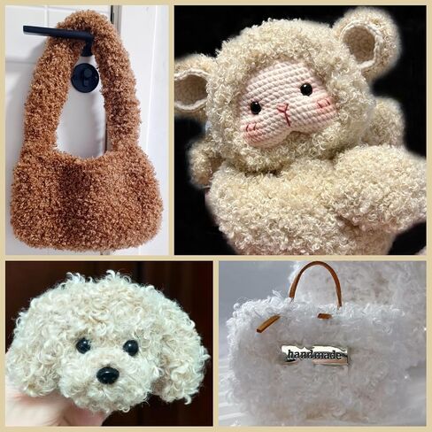 (32 Colors Available) Yusarinl Teddy Bear Yarn,Fuzzy Yarn for Crochet Polyester Plush Fur for Crafts Fluffy Fuzzy for Knitting(3.35 oz, 40 yds)-Cotton Candy in Saudi Arabia