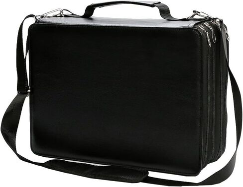 New 224 Slots Marker Case Lipstick Organizer-PU Leather Markers Holder Marker Organize for Markers and Sketch Markers (Black, 224 Slots) in Saudi Arabia