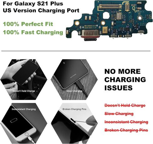 for Galaxy S21 Plus USB Charging Board Port Replacement, SM-G996U SM-G996U1 Type C Dock Board Connector for Samsung S21 Plus with Tools & Instruction in Saudi Arabia