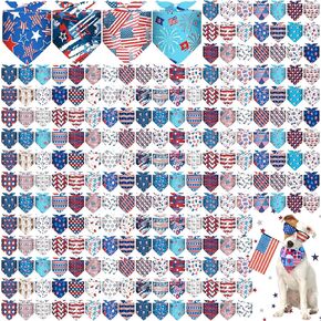 Sanwuta 120 Pcs Paw Print Dog Bandanas Bulk Pet Scarves Adjustable Soft Cute Dog Triangle Scarfs for Medium Small Dogs Cats Large Puppy