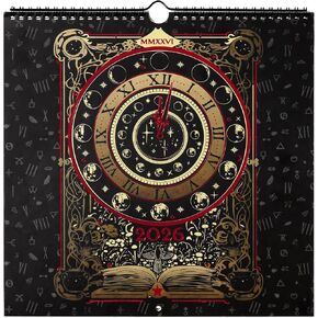 Waiting for the Night 2026 Spiral Wall Calendar, Dated January-December 2026, 12 Unique Monthly Spreads, Gothic Tarot Card-Inspired Artwork, Writeable 300 gsm Paper Pages, 12'' x 12''