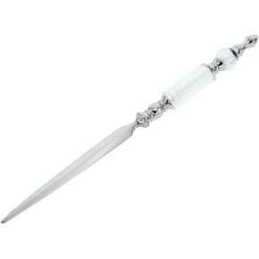 GlassOfVenice Murano Glass Letter Opener - Silver White