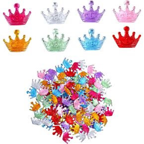 MBAIYO 200 Pcs Mini Resin Crown Flat,Colorful Flat Back Crown for Decorating Scrapbooks Notebooks Mobile Phone Cases Clothing DIY Crafts Nail Art Hairpin