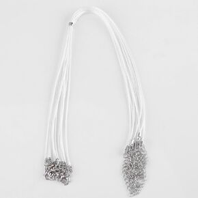 10Pcs Necklace Cords with Clasp Leather Cord Necklace Adjustable Necklace Wax Rope Cord String for Jewelry Making(White)