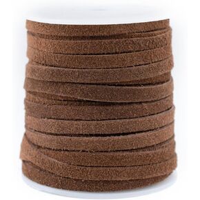 TheBeadChest 6.0mm Black Flat Suede Leather Cord (75ft)