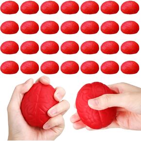Jenaai 30 PCS Brain Juls Ball Halloween Squeeze Toy 2.76 inch pu pu muscle muscle pressure ball function function for teens comeens most that grip reghing pressure (colorful)