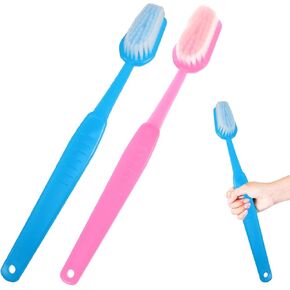 2 Pack 15.75 Inches Giant Toothbrush Prop, Large Toothbrushes, Big Brush Oversized Gag Novelty Toys for Costume Take Picture Comedy Party Favors Pet Grooming Brush (Pink, Blue)