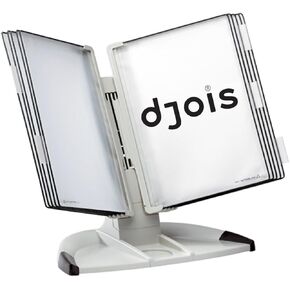 Tarifold DJOIS Desktop Reference & Display System - Durable Steel Wire Frames - Letter-Size - 10 Double-Sided Pockets - 20 Sheet Capacity - Expandable - Made in France - Grey