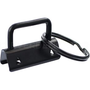 CleverDelights 1.25" Key Fob Hardware Set with Key Rings - 25 Sets - Dark Black Color - 1 1/4 Inch Lanyards Key Chains