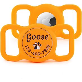 Personalized Dog Collar Holder for AirTag- Customizable with Name and Phone Number |Track Dogs with Apple iPhone | for Small, Medium, Large Dogs and Cats