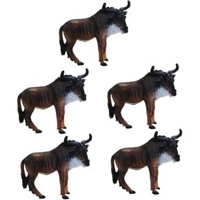 Totority Multicolor Wildebeest Animal 5pcs African Wildebeest Model Miniture Decoration Mini Toys Wildebeest Toy House Decorations for Home Wildlife Ornament Simulated Wildebeest Set