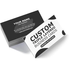GotPrint Custom Thick Business Cards 38 pt Triple Layered | Red Edge Cards | Double-Sided Full-Color Printing | Logo or Upload Design, Red, 250 Qty