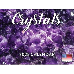 Crystal Calendar 2026 Gemstone Rocks Minerals Crystals Monthly Wall Calender 12 Month | American Made In The USA