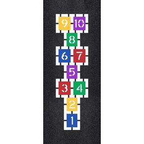 استنسل Hopscotch للعلوم الرياضية ومناطق اللعب في الهواء الطلق 86 "× 24" قالب لإنشاء مناطق نشاط تفاعلية للأطفال في داخلي أو في الهواء الطلق البلاستيك 1/16 "من قبل أصحاب التسويق