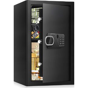 3.0 Cuft Safes for Home Use Fire and Water Proof, Anti-Theft Digital Security Safe Box With Programmable Keypad & Spare Keys, Home Safes Water and Fireproof for Documents Money Valuables