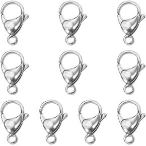 Shapenty 19mm Stainless Steel Lobster Claw Clasps Fastener Hook Connector for Necklace Bracelet Jewelry Finding Making Key Ring Keychain Bag Purse Hanging Charms Accessories Ornaments Craft (10)