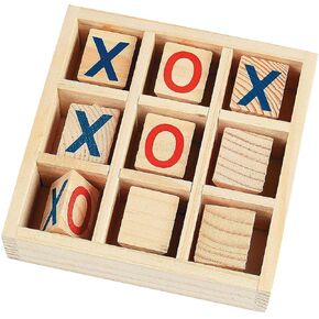 Fun Express Wooden Tic Tac Toe Board Game - Strategy Game for Kids - Toy for Road Trips and Indoor Play