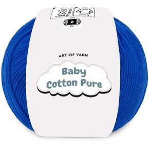 Baby Cotton Pure 50% Cotton 50% Acrylic Fine 2 Yarn -Soft Smooth Summer for Knitting, Crocheting, Amigurumi, Baby Blankets Garments –50g(1.76 Oz),165 Meters (Light Pink, Pack 1) in Kuwait