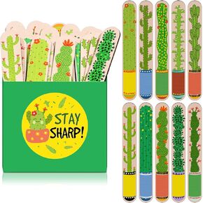 Outus 101 Pcs Cactus Name Flip Sticks Classroom Must Haves Tally Sticks Cactus Name Tags Teacher Student Grouping Flip Stick for Educational and Learning Classroom Supplies