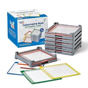 hand2mind Cuisenaire Rod Workspace Trays, Includes Trays and Activity Mats Only, Math Classroom Supplies, Fraction Manipulatives, Kindergarten Math Manipulatives, Kid Learning Activities (Set of 6)