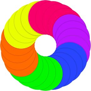 24 Pack Dry Erase Dots Circles Neon Colorful 10.6 Inch Removable White Board Marker Bright Color Classroom Decor Wall Sticker Decals Spots Set for School Classroom Teachers Students Tables