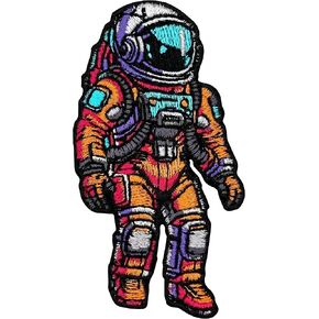 Space Man Astronaut Iron On Patch - Embroidered Space Sci Fi Cool Funny Astronaut Men Applique Appliques Iron On Sew On Patches for Clothing, Jeans, Hat, Backpacks, Clothes, Jackets (3")