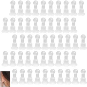 60 Pack Silicone Earring Backs Full Cover Earring Backings Replacement Rubber Soft Earring Safety Back Clutch Stopper for Pearl Stud Earrings Hoop Earrings Flat Pad Posts Zirconia Ear Studs