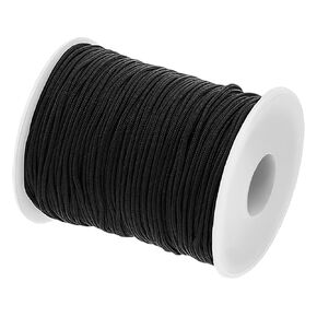 UNICRAFTALE 1Roll 1.5mmx100Yards Black Nylon Cord Satin String for Bracelet Jewelry Making Rattail Macrame Trim Cord Necklace Bulk Beading Thread Braided Ornament Lanyard Sting