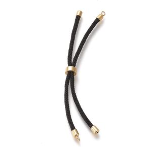 Airssory 10 pcs Black Color Semi Finished Slider Braided Nylon Bracelets Making Cord for Beads Adjustable Rope for DIY Jewelry String Bracelet Wrist Anklet Decoration