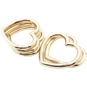 GSHLLO 10 Pcs Heart Shape Metal Craft Ring Hollow Bags Strap Buckle Punk Choker Necklace Rings Heart Charm Pendant Connectors