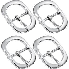uxcell Metal Roller Buckle Single Prong Belt Buckle Oval Center Bar Buckles for Leather Craft Accessories