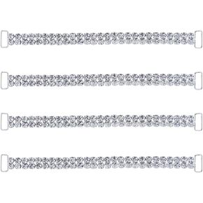 SUPERFINDINGS 4Pcs Alloy Crystal Rhinestone Bikini Connectors Buckle Metal Chain Metal Buckles Silver Bra Swimwear Connectors Rectangle Buckle Clips Links for Swimming Wear Bikini Decoration