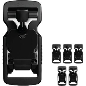 FIDLOCK V-BUCKLE 25 Black Flap with Pull Tab [5-Pack] — Quick-Release Magnetic Buckle